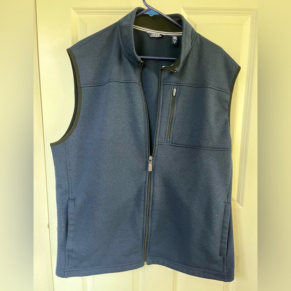 Izod Men's Navy Blue zip up vest